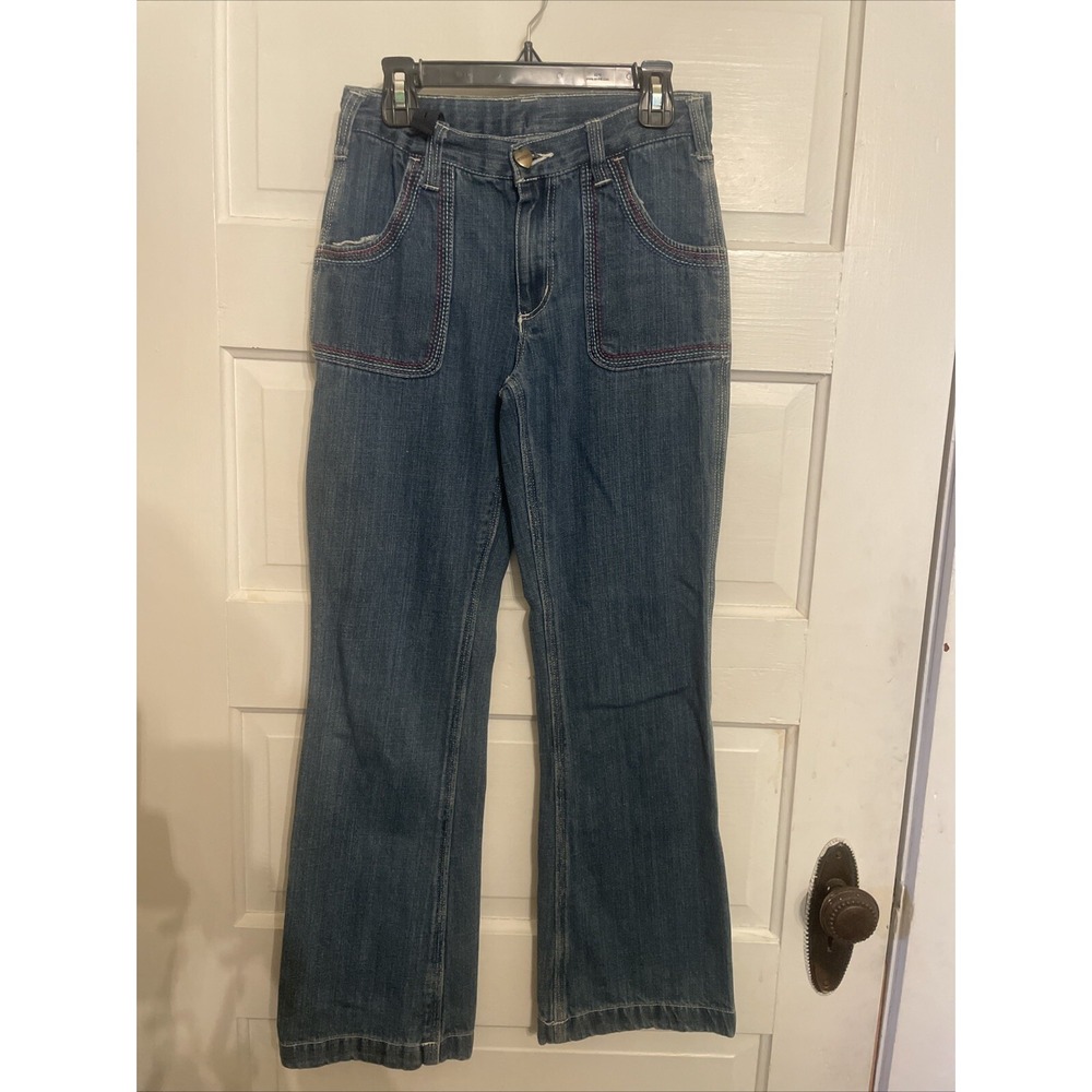 Vintage Carhartt Girls Jeans With Contrast Pocket Stitching Embroidery Size 12